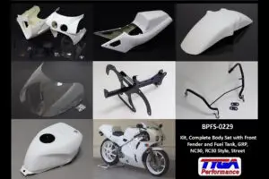 Kit, Complete Body Set with Front Fender and Fuel Tank, GRP, NC30, RC30 Style, Street