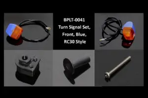 Turn Signal Set, Front, Blue, RC30 Style