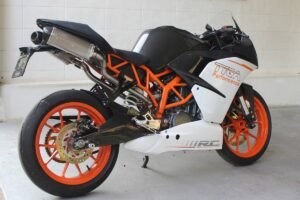 Set, Pipe, Full Race System, Serpent, KTM RC390, 2014-2021, Stainless Oval/Carbon End Cap