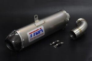 Set, Pipe, Slip On, Stainless, Oval/Carbon End Cap, KTM 390 Duke
