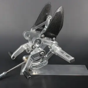 Racing Rear Set Kit, Adjustable, Silver, Honda MSX125/GROM, all models