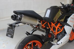 Set, Pipe, Race System, Serpent, KTM RC390, 2014-2016, Stainless Oval/Carbon End Cap