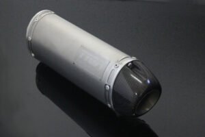 Silencer, Left, Stainless, Oval/Carbon End Cap, Spring Mount, KTM RC390 Serpent, No Fittings