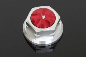 Top Triple Clamp Nut (M24x1), Red, Bikers